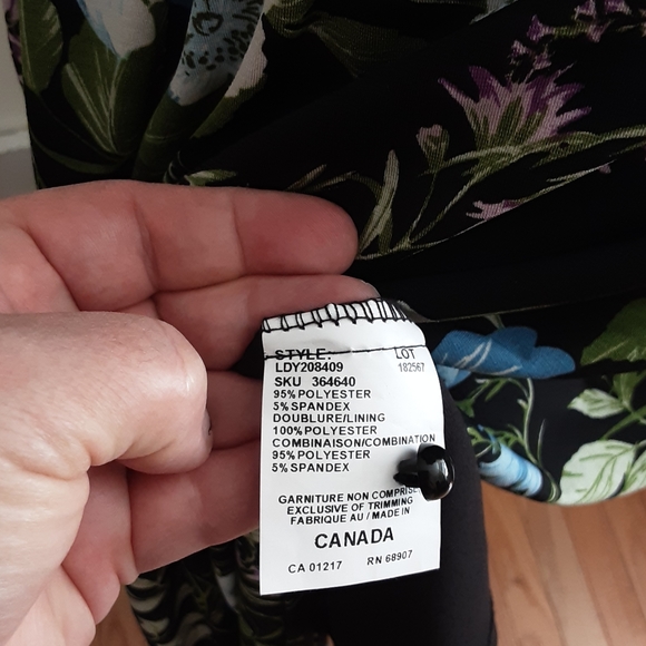 Le Chateau Floral Knit Asymmetrical Midi Dress XXL - Picture 9 of 11